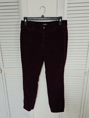 Chaps Women's Dark Burgundy Corduroy Skinny Jeans